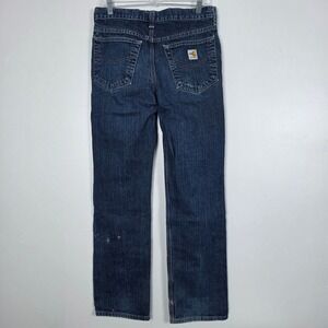 Carhartt Flame Resistant FR Traditional Fit Jeans Distressed Patched Denim